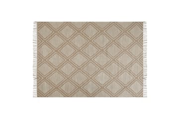 Kacem Bomuldstæppe 160x230 cm - Beige - Tekstiler - Tæpper - Moderne tæppe - Bomuldstæpper