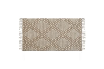 Kacem Bomuldstæppe 80x150 cm - Beige - Tekstiler - Tæpper - Moderne tæppe - Bomuldstæpper
