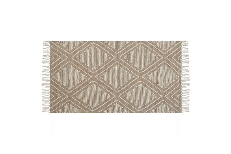 Kacem Bomuldstæppe 80x150 cm - Beige - Tekstiler - Tæpper - Moderne tæppe - Bomuldstæpper