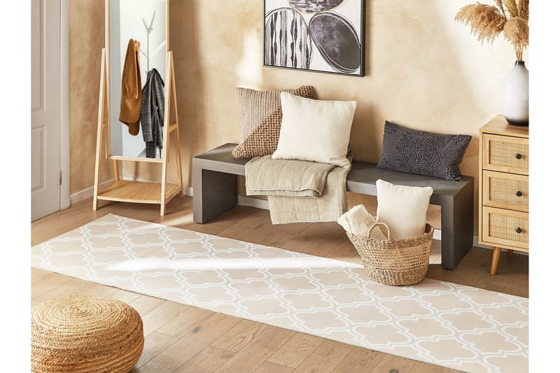 Kadayal Ryetæppe 80x300 cm - Beige - Tekstiler - Tæpper - Moderne tæppe - Gangmåtter