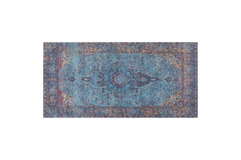 Kansu Bomuldstæppe 80x150 cm - Blå - Tekstiler - Tæpper - Moderne tæppe - Bomuldstæpper