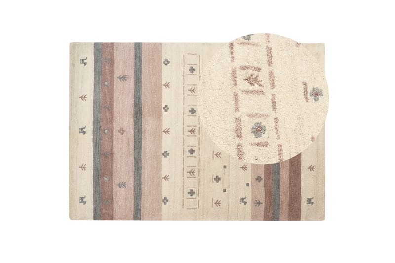 Karli Ryetæppe 160x230 cm - Beige - Tekstiler - Tæpper - Moderne tæppe - Ryatæpper