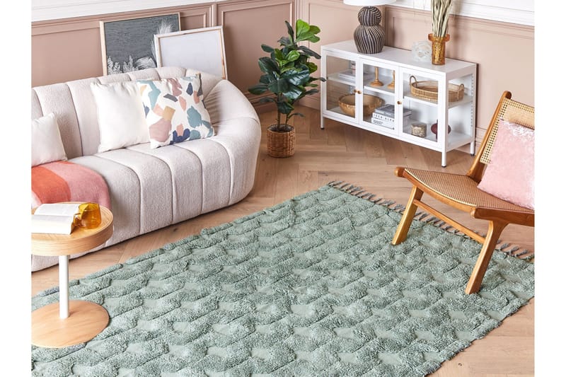 Kars Ryetæppe 160x230 cm - Grøn - Tekstiler - Tæpper - Moderne tæppe - Ryatæpper