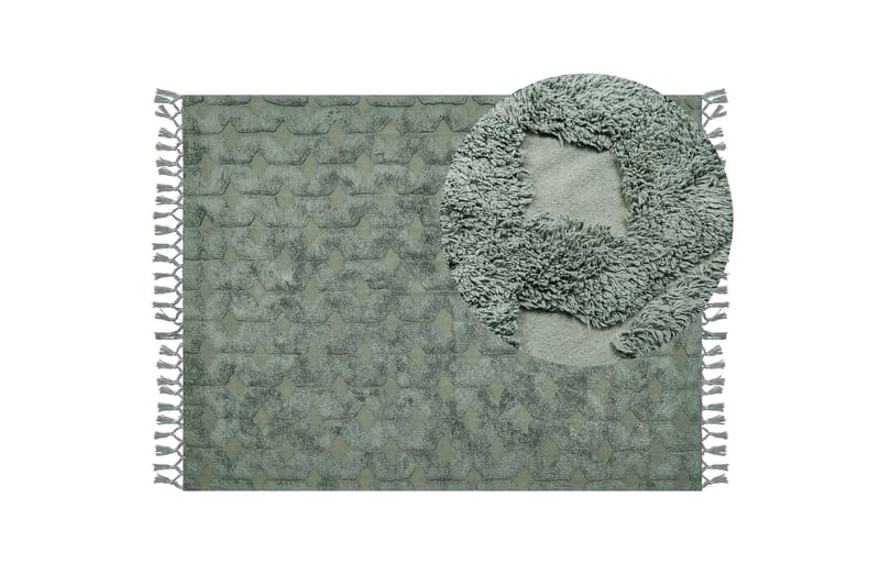 Kars Ryetæppe 160x230 cm - Grøn - Tekstiler - Tæpper - Moderne tæppe - Ryatæpper