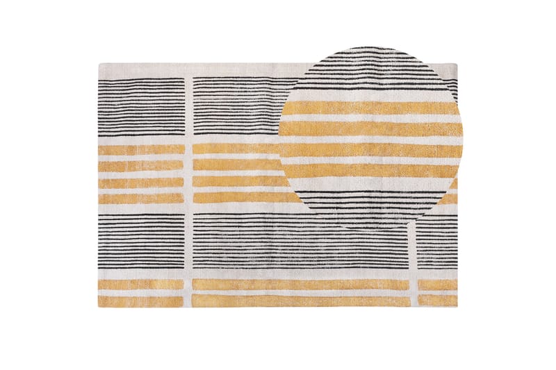Katra Bomuldstæppe 200x300 cm - Gul - Tekstiler - Tæpper - Moderne tæppe - Ryatæpper