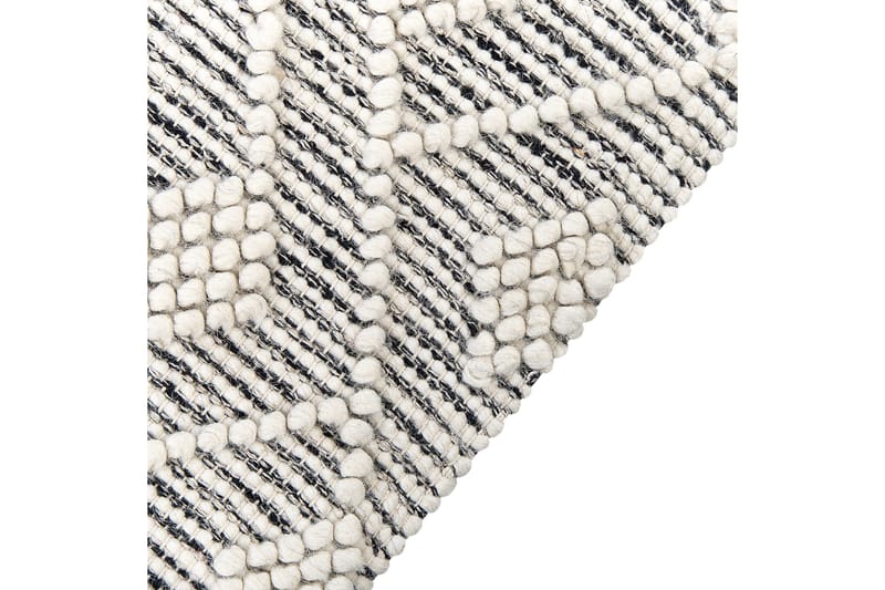 Kavak Uldtæppe 160x230 cm - Sort/hvid - Tekstiler - Tæpper - Moderne tæppe - Uldtæppe