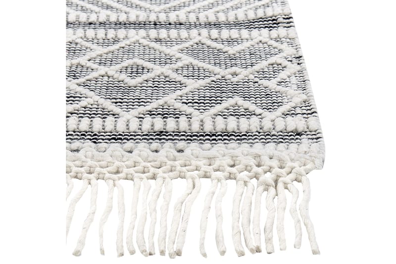 Kavak Uldtæppe 160x230 cm - Sort/hvid - Tekstiler - Tæpper - Moderne tæppe - Uldtæppe