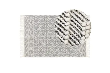 Kavak Uldtæppe 160x230 cm - Sort/hvid - Tekstiler - Tæpper - Moderne tæppe - Uldtæppe