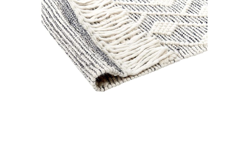 Kavak Uldtæppe 160x230 cm - Sort/hvid - Tekstiler - Tæpper - Moderne tæppe - Uldtæppe
