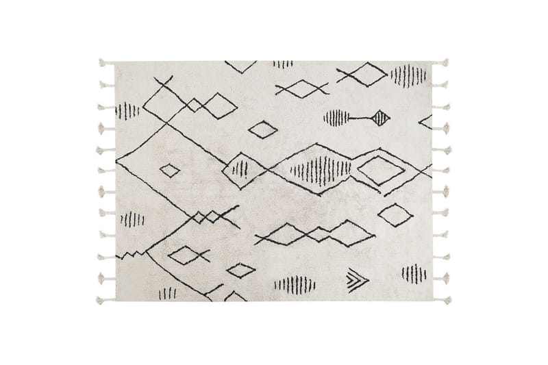 Kebir Bomuldstæppe 160x230 cm, Sort/hvid