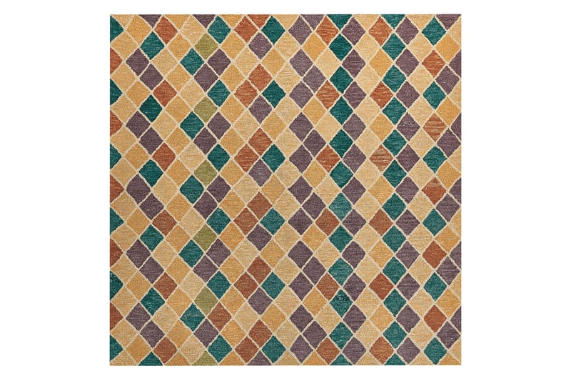 Keskin Uldtæppe 200x200 cm Kvadratisk - Beige - Tekstiler - Tæpper - Moderne tæppe - Uldtæppe