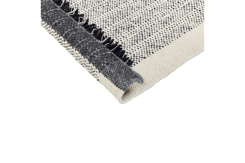 Ketenli Uldtæppe 160x230 cm - Sort/hvid - Tekstiler - Tæpper - Moderne tæppe - Uldtæppe