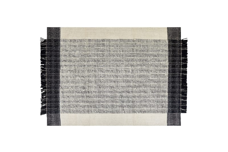 Ketenli Uldtæppe 160x230 cm, Sort/hvid