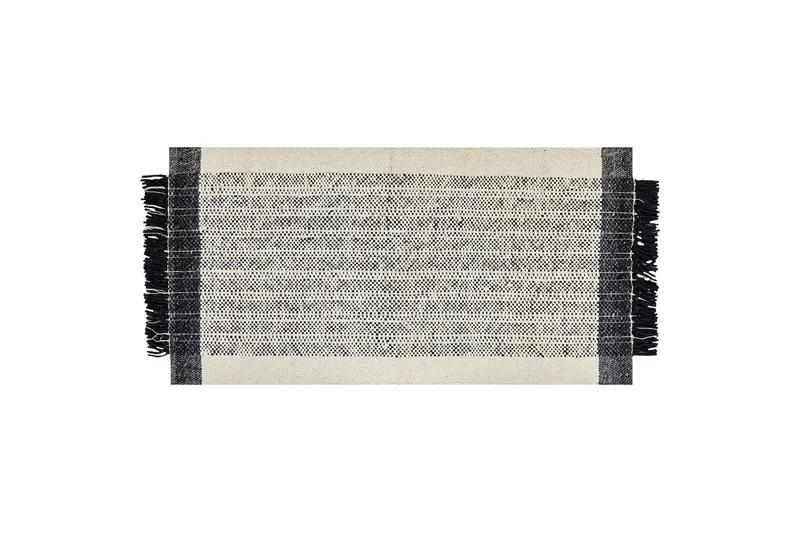 Ketenli Uldtæppe 80x150 cm, Sort/hvid