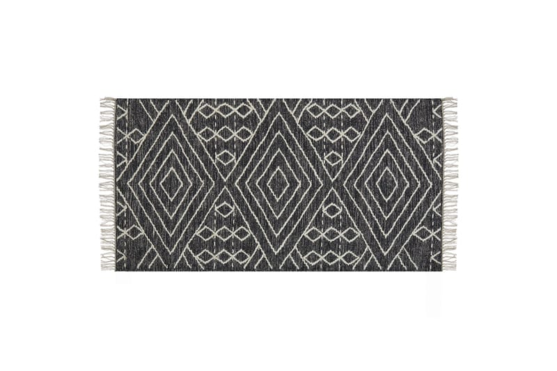 Khenifra Bomuldstæppe 80x150 cm - Sort/hvid - Tekstiler - Tæpper - Moderne tæppe - Bomuldstæpper