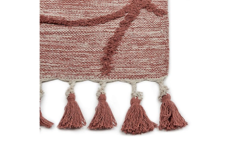 Kirsehir Bomuldstæppe 80x150 cm - Rød - Tekstiler - Tæpper - Moderne tæppe - Bomuldstæpper