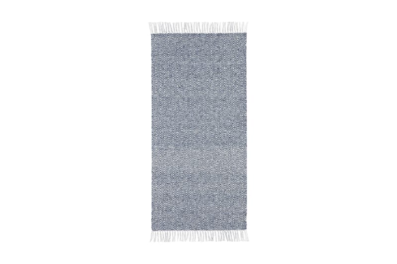 Goose Bomuldstæppe 70x450 cm Blå - Horredsmattan - Tekstiler - Tæpper - Moderne tæppe - Kludetæpper