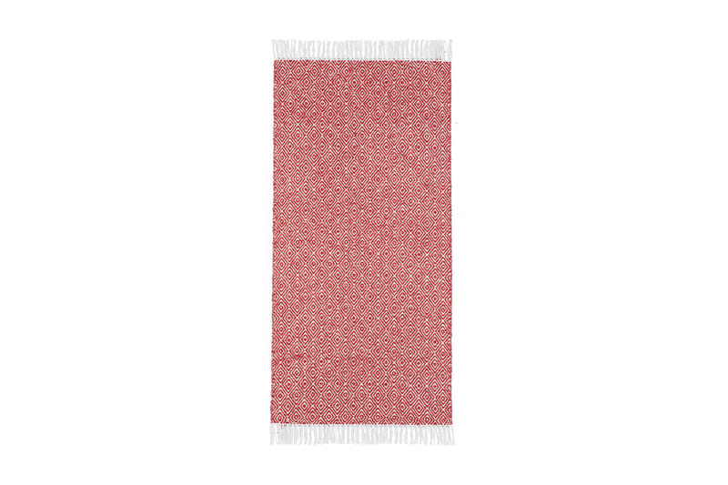 Goose tæppe mix 150x150 PVC / bomuld / polyester rød - Horredsmattan - Kludetæpper