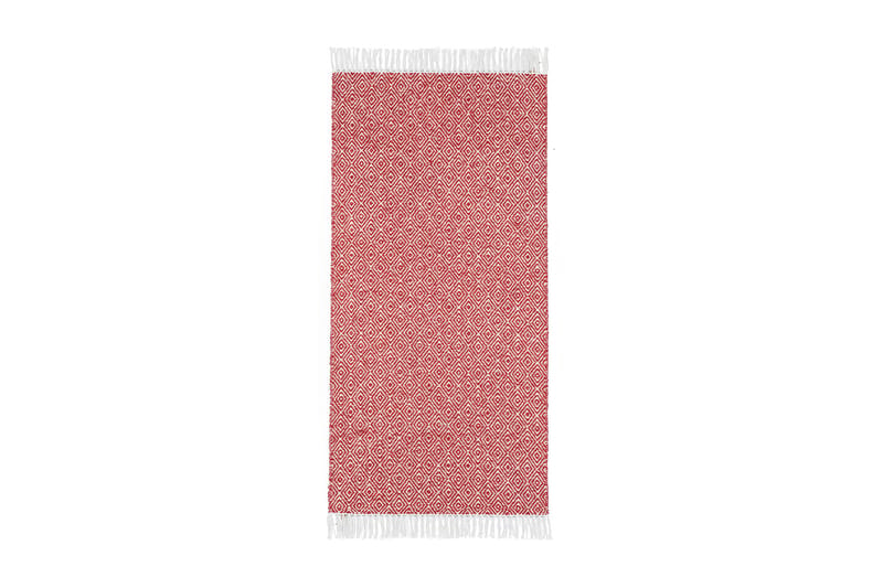 Goose tæppe mix 150x250 PVC / bomuld / polyester rød - Horredsmattan - Kludetæpper