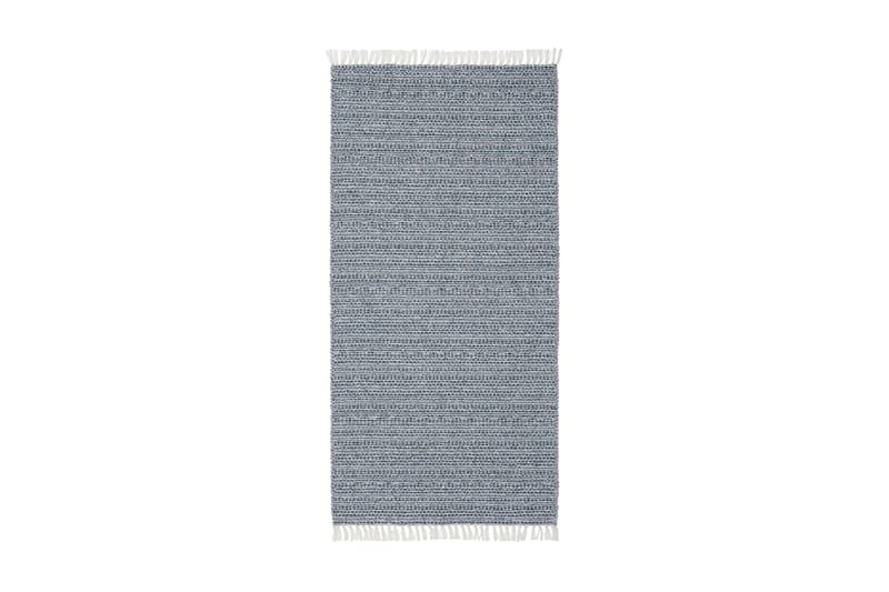 Svea Tæppe Mix 70x300 PVC / bomuld / polyester blå - Horredsmattan - Gummierede tæpper - Små tæpper - Mønstrede tæpper - Kludetæpper - Store tæpper - Håndvævede tæpper