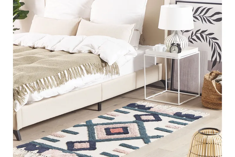 Kozlu Ryetæppe 80x150 cm - Blå - Tekstiler - Tæpper - Moderne tæppe - Bomuldstæpper