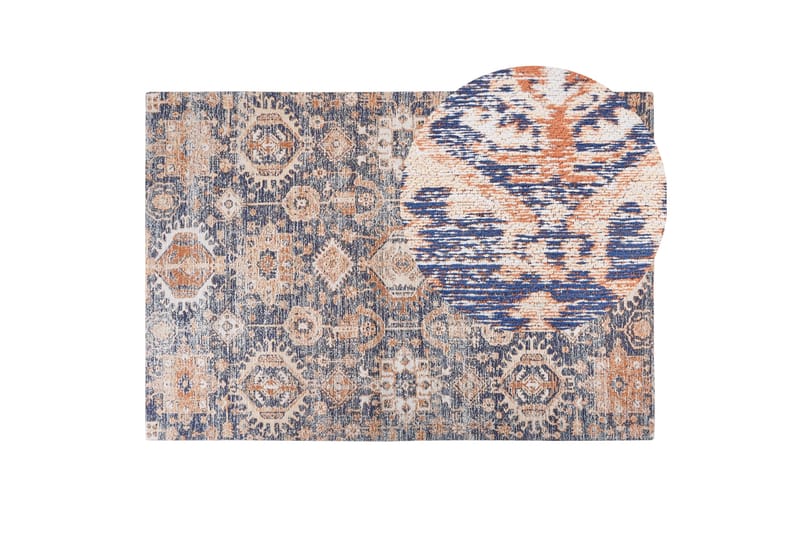 Kurin Bomuldstæppe 140x200 cm - Blå - Tekstiler - Tæpper - Moderne tæppe - Gangmåtter