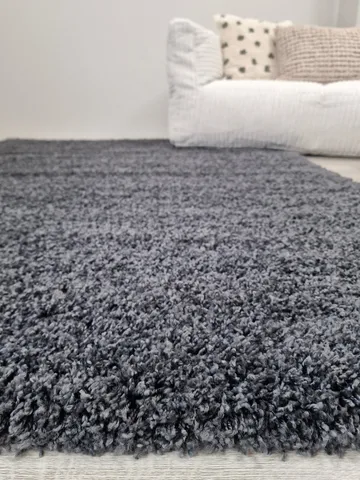 Lounge Shaggy Tæppe 160x230 cm Rektangulært - Grafit - Tekstiler - Tæpper - Moderne tæppe - Ryatæpper