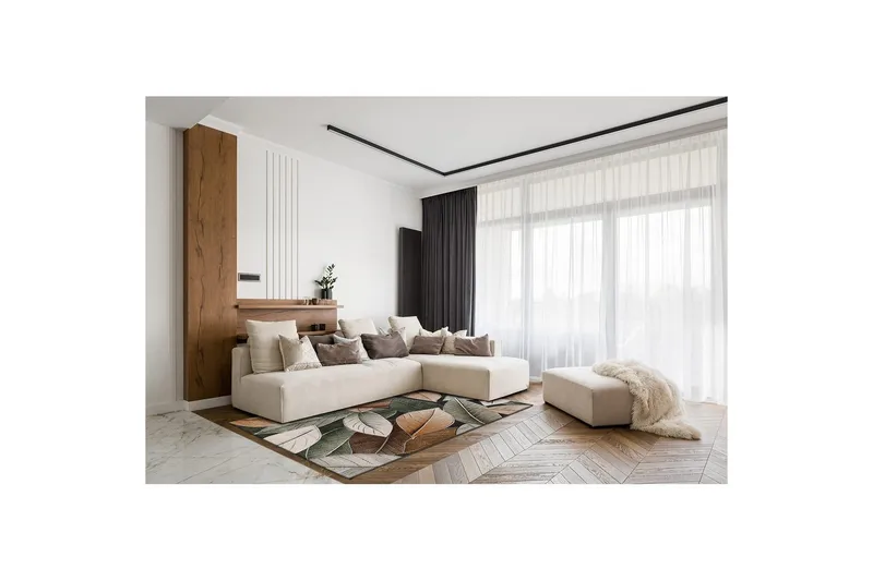 Maskinvævet tæppe Brilliance Flower - 140x200 cm - Tekstiler - Tæpper - Moderne tæppe - Wiltontæpper