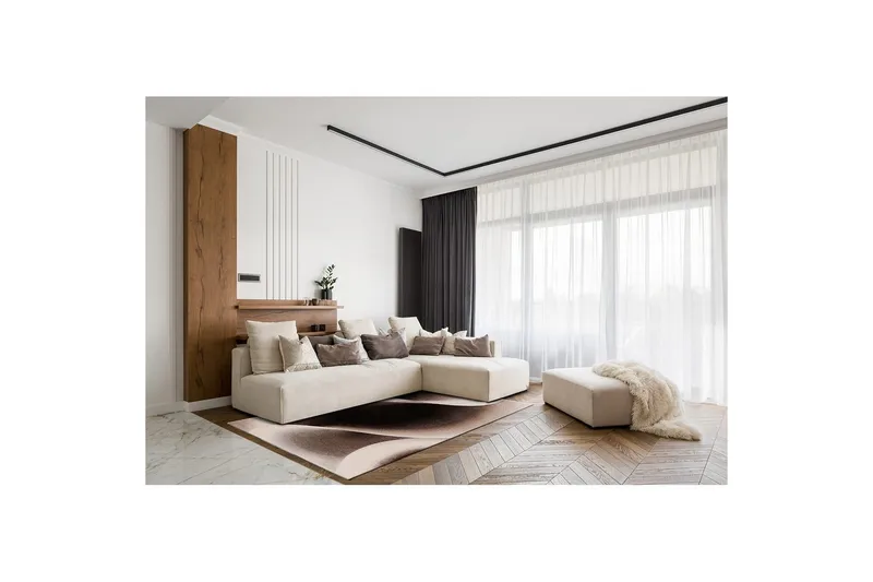 Maskinvævet tæppe Brilliance Modern - 160x230 cm, Mocca - Tekstiler - Tæpper - Moderne tæppe - Wiltontæpper