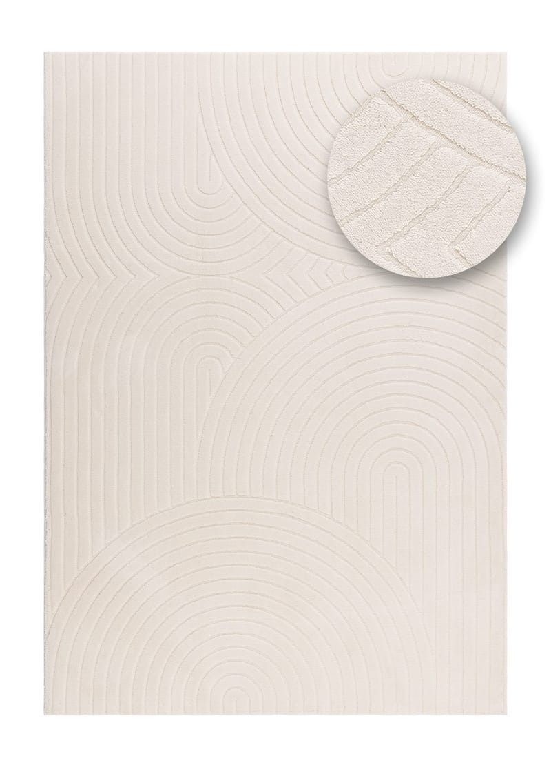 Maskinvævet tæppe Cozy Zen 155x230 cm - Natur - Tekstiler - Tæpper - Moderne tæppe - Wiltontæpper
