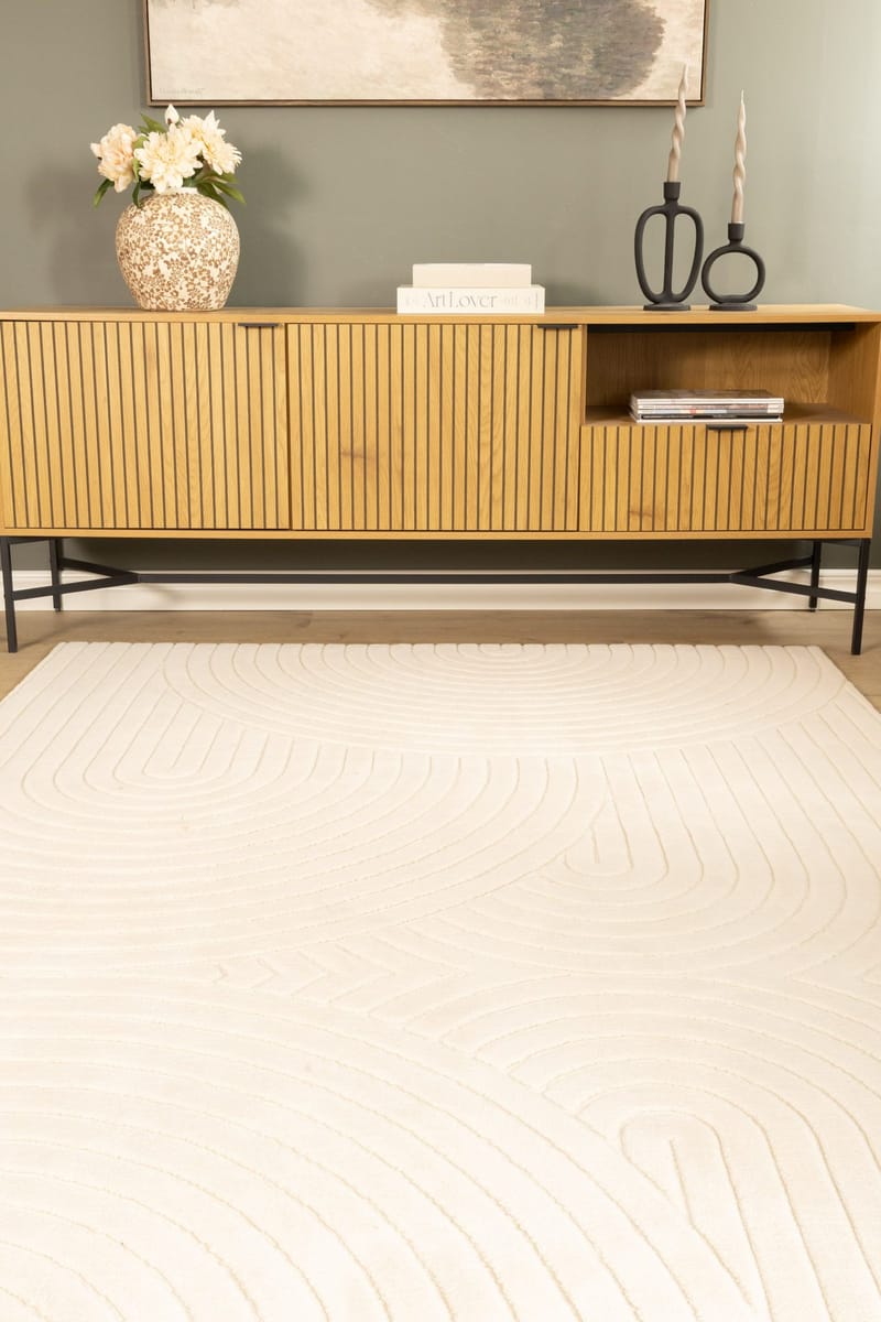 Maskinvævet tæppe Cozy Zen 155x230 cm - Natur - Tekstiler - Tæpper - Moderne tæppe - Wiltontæpper