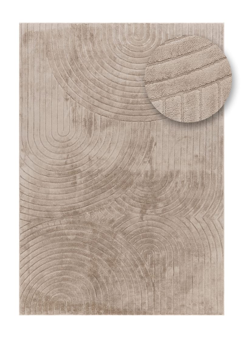 Maskinvævet tæppe Cozy Zen 155x230 cm - Taupe - Tekstiler - Tæpper - Moderne tæppe - Wiltontæpper