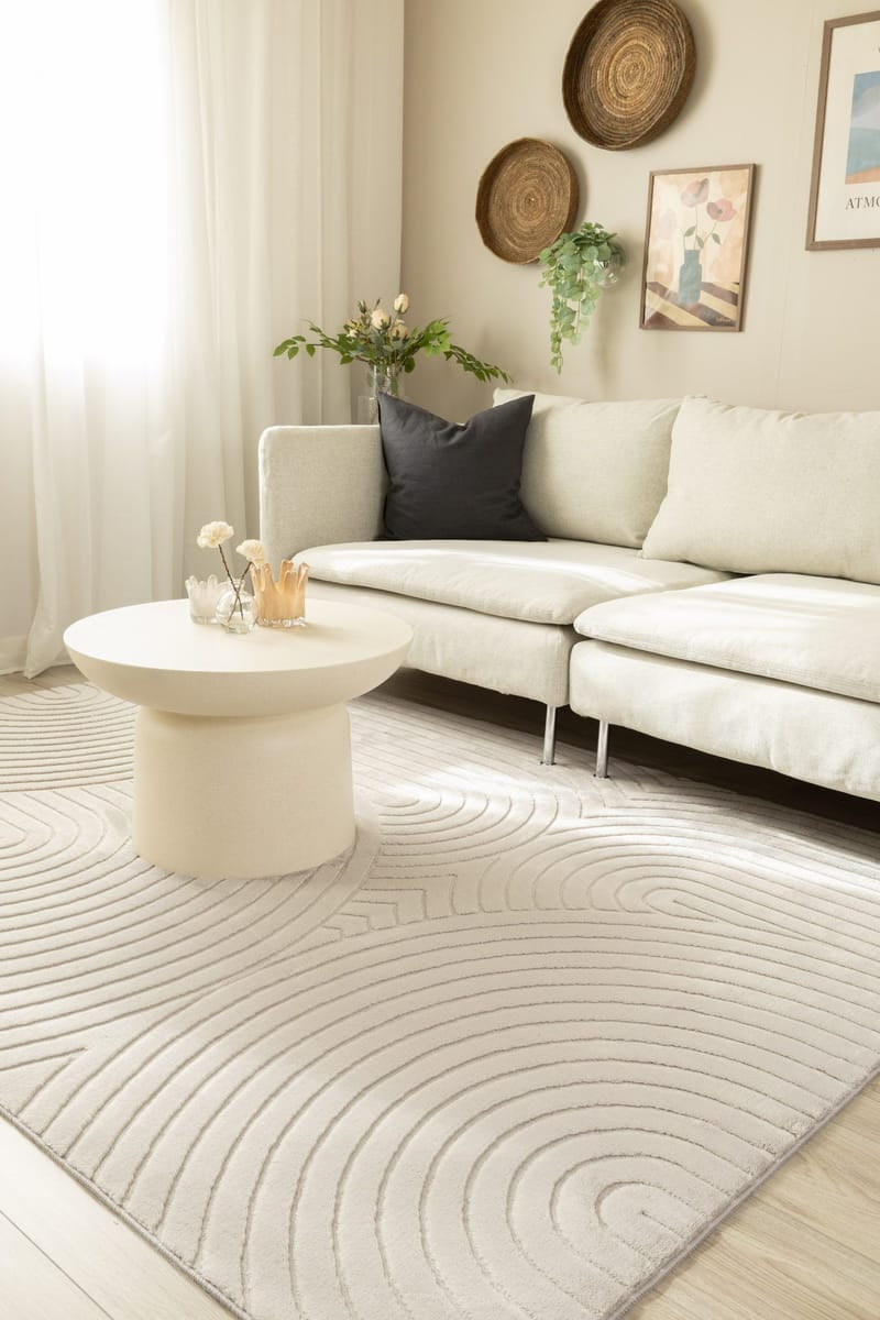 Maskinvævet tæppe Cozy Zen 200x290 cm - Grå - Tekstiler - Tæpper - Moderne tæppe - Wiltontæpper