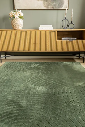 Maskinvævet tæppe Cozy Zen 200x290 cm - Smaragdgrøn - Tekstiler - Tæpper - Moderne tæppe - Wiltontæpper
