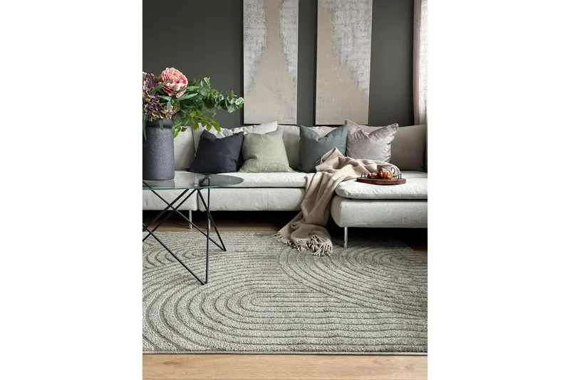 Maskinvævet Tæppe Genova Zen - 280x380 cm, Grøn - Tekstiler - Tæpper - Moderne tæppe - Wiltontæpper