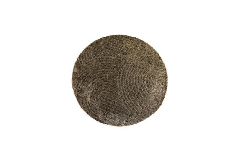 Maskinvævet Tæppe Genova Zen Rund, 120x120 cm, Mocca