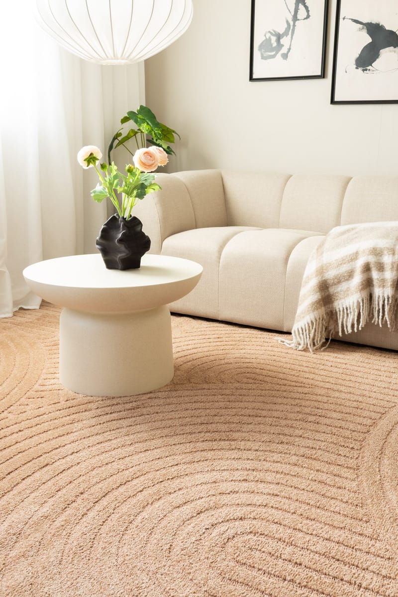 Maskinvævet tæppe KM Home Genova Zen 160x230 cm Peach - Peach - Tekstiler - Tæpper - Moderne tæppe - Wiltontæpper