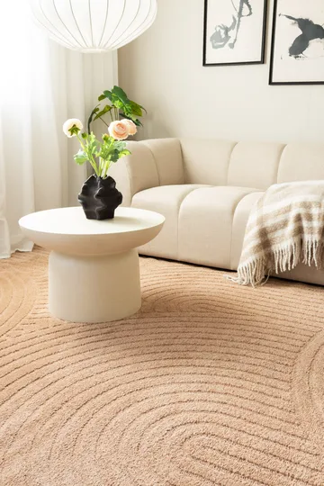 Maskinvævet tæppe KM Home Genova Zen 280x380 cm Peach - Peach - Tekstiler - Tæpper - Moderne tæppe - Wiltontæpper