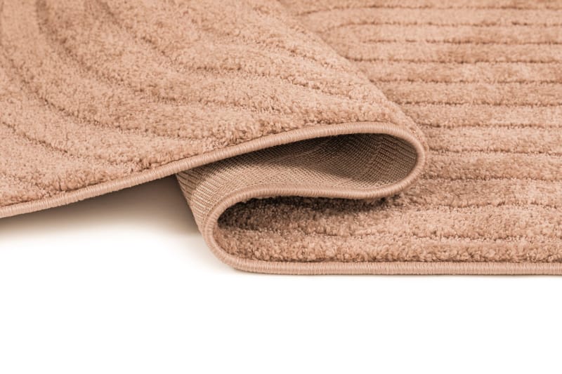 Maskinvævet tæppe KM Home Genova Zen Rund 200x200 cm Peach - Peach - Tekstiler - Tæpper - Moderne tæppe - Wiltontæpper