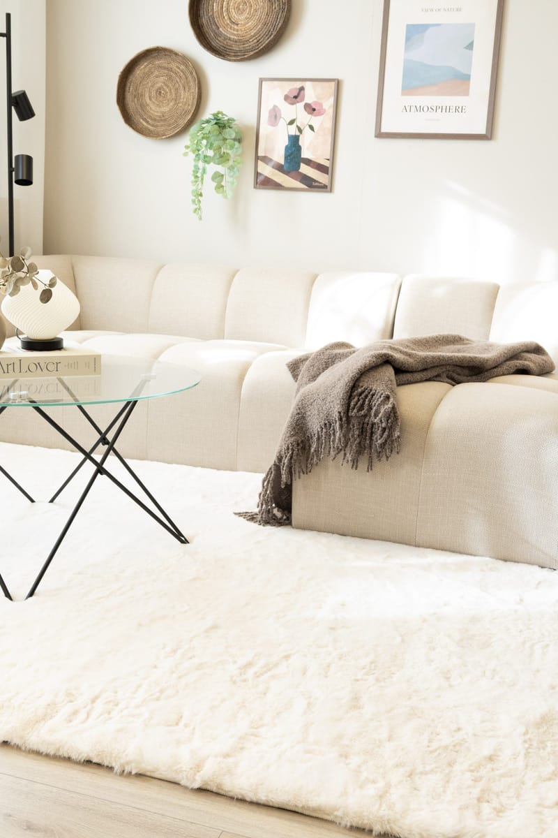 Maskinvævet tæppe KM Home Heaven Deluxe 200x290 Creme - Creme - Tekstiler - Tæpper - Moderne tæppe - Wiltontæpper