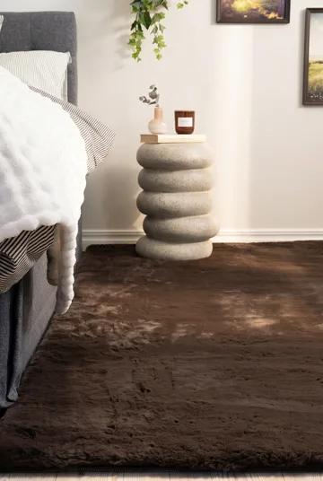 Maskinvævet tæppe KM Home Heaven Deluxe KVADRAT 200x200 Chokolade - Chokolade - Tekstiler - Tæpper - Moderne tæppe - Wiltontæpper