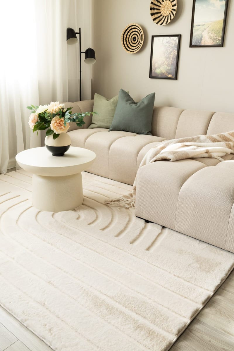 Maskinvævet tæppe KM Home Heaven Modern 160x230 Natur - Natur - Tekstiler - Tæpper - Moderne tæppe - Wiltontæpper