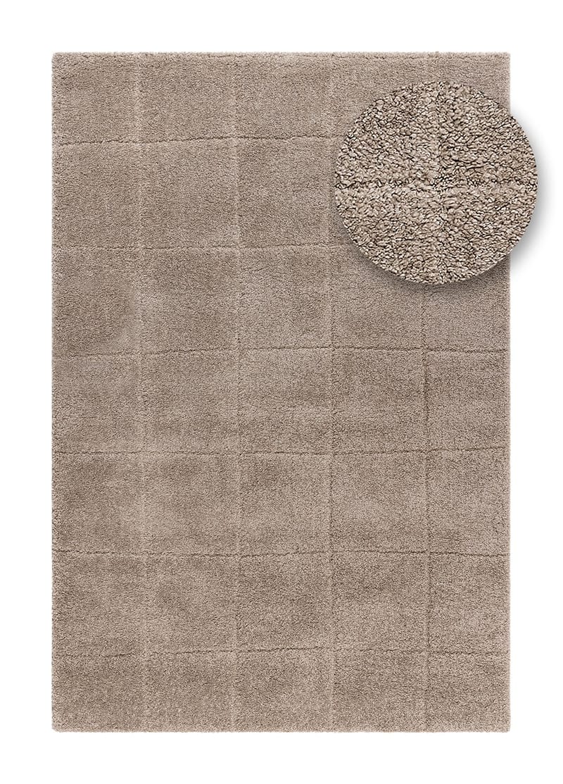 Maskinvævet tæppe KM Home Montana Square 160x230 Greige - Greige - Tekstiler - Tæpper - Moderne tæppe - Wiltontæpper