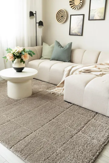 Maskinvævet tæppe KM Home Montana Square 160x230 Greige - Greige - Tekstiler - Tæpper - Moderne tæppe - Wiltontæpper