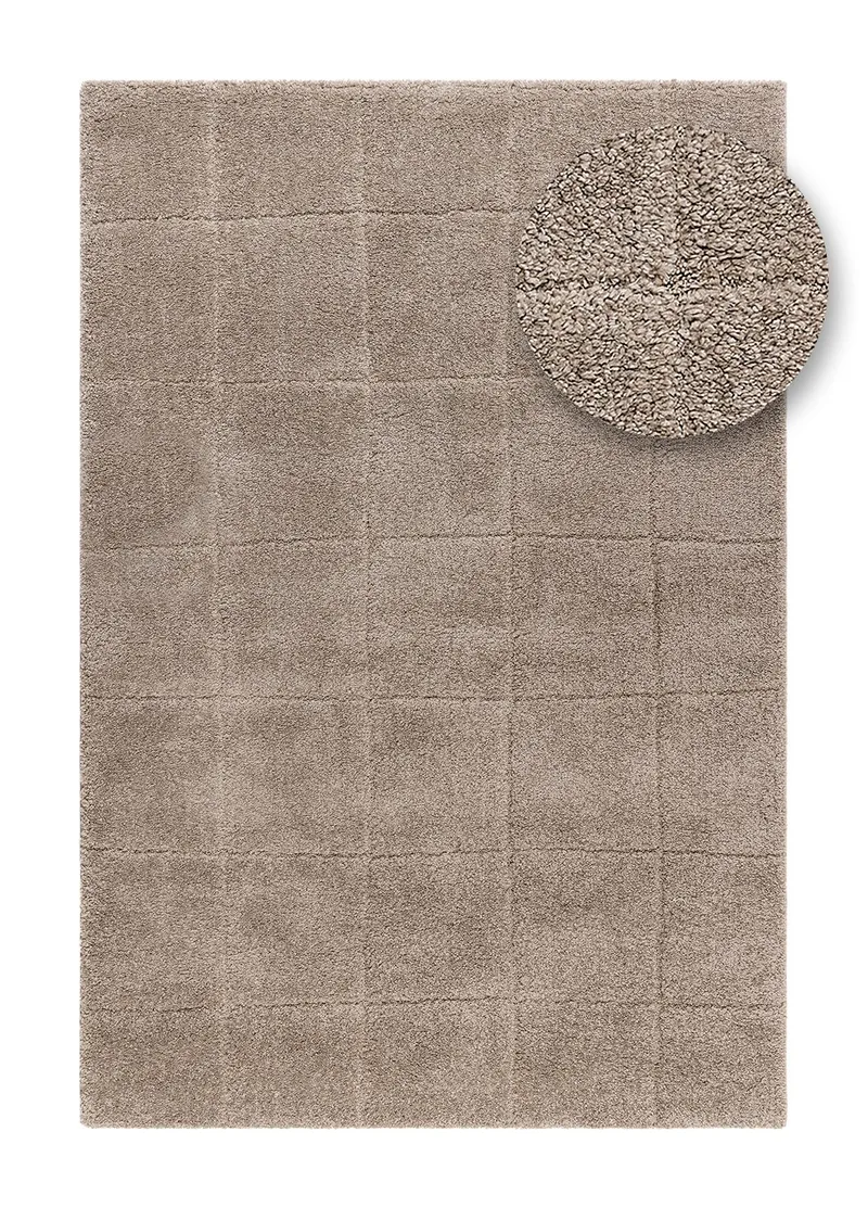 Maskinvævet tæppe KM Home Montana Square 240x340 Greige - Greige - Tekstiler - Tæpper - Moderne tæppe - Wiltontæpper