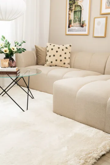 Maskinvævet tæppe KM Home Novelle 140x200 Creme - Creme - Tekstiler - Tæpper - Moderne tæppe - Ryatæpper
