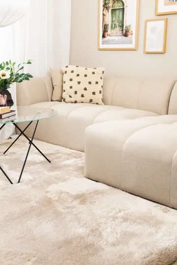 Maskinvævet tæppe KM Home Novelle 160x230 Hør - Hør - Tekstiler - Tæpper - Moderne tæppe - Ryatæpper