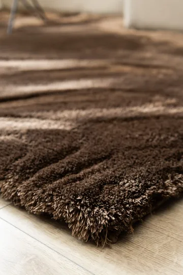 Maskinvævet tæppe KM Home Novelle KVADRAT 200x200 Chokolade - Chokolade - Tekstiler - Tæpper - Moderne tæppe - Ryatæpper