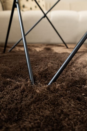 Maskinvævet tæppe KM Home Novelle KVADRAT 200x200 Chokolade - Chokolade - Tekstiler - Tæpper - Moderne tæppe - Ryatæpper