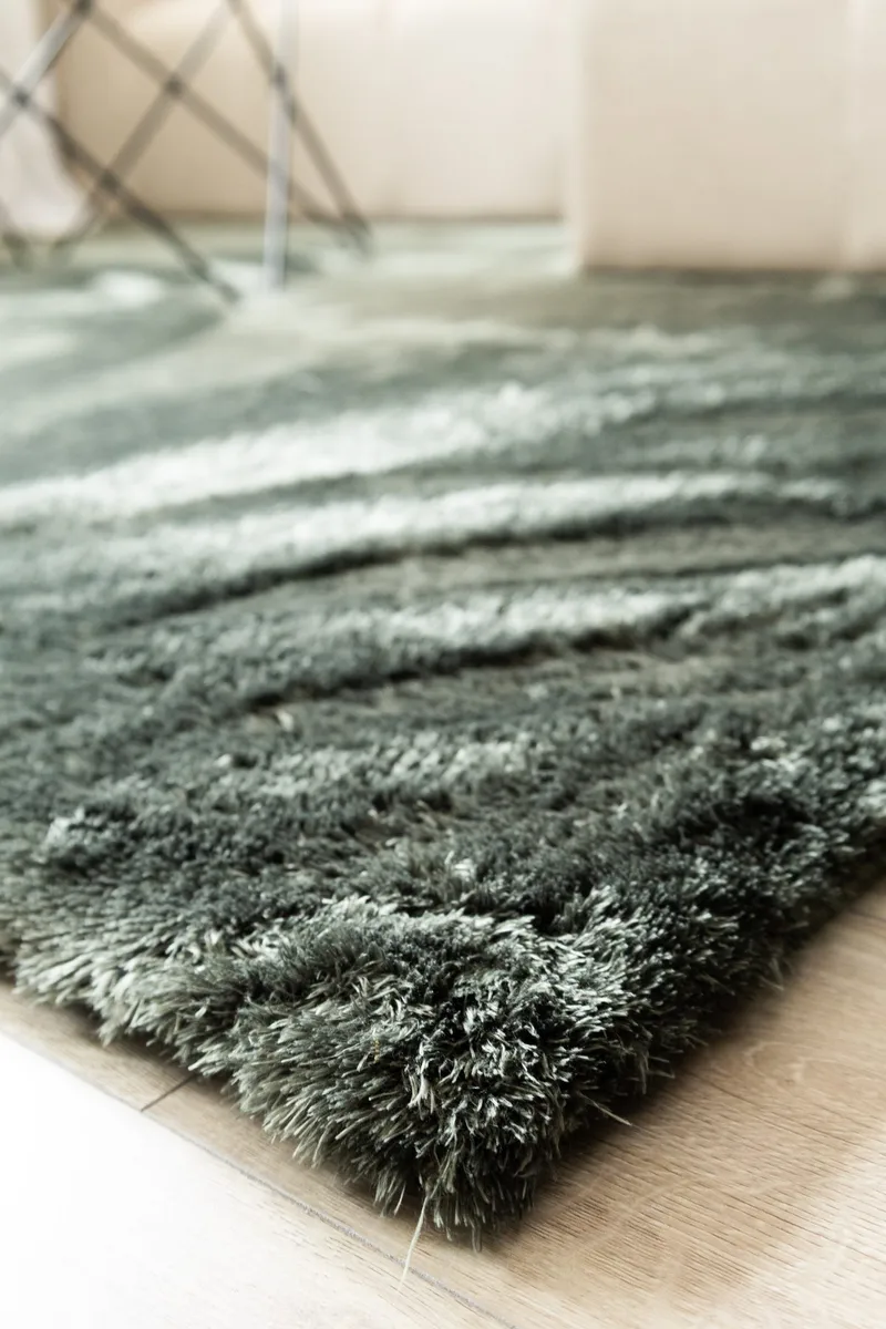 Maskinvævet tæppe KM Home Novelle KVADRAT 200x200 Fløjlsgrøn - Fløjlsgrøn - Tekstiler - Tæpper - Moderne tæppe - Ryatæpper